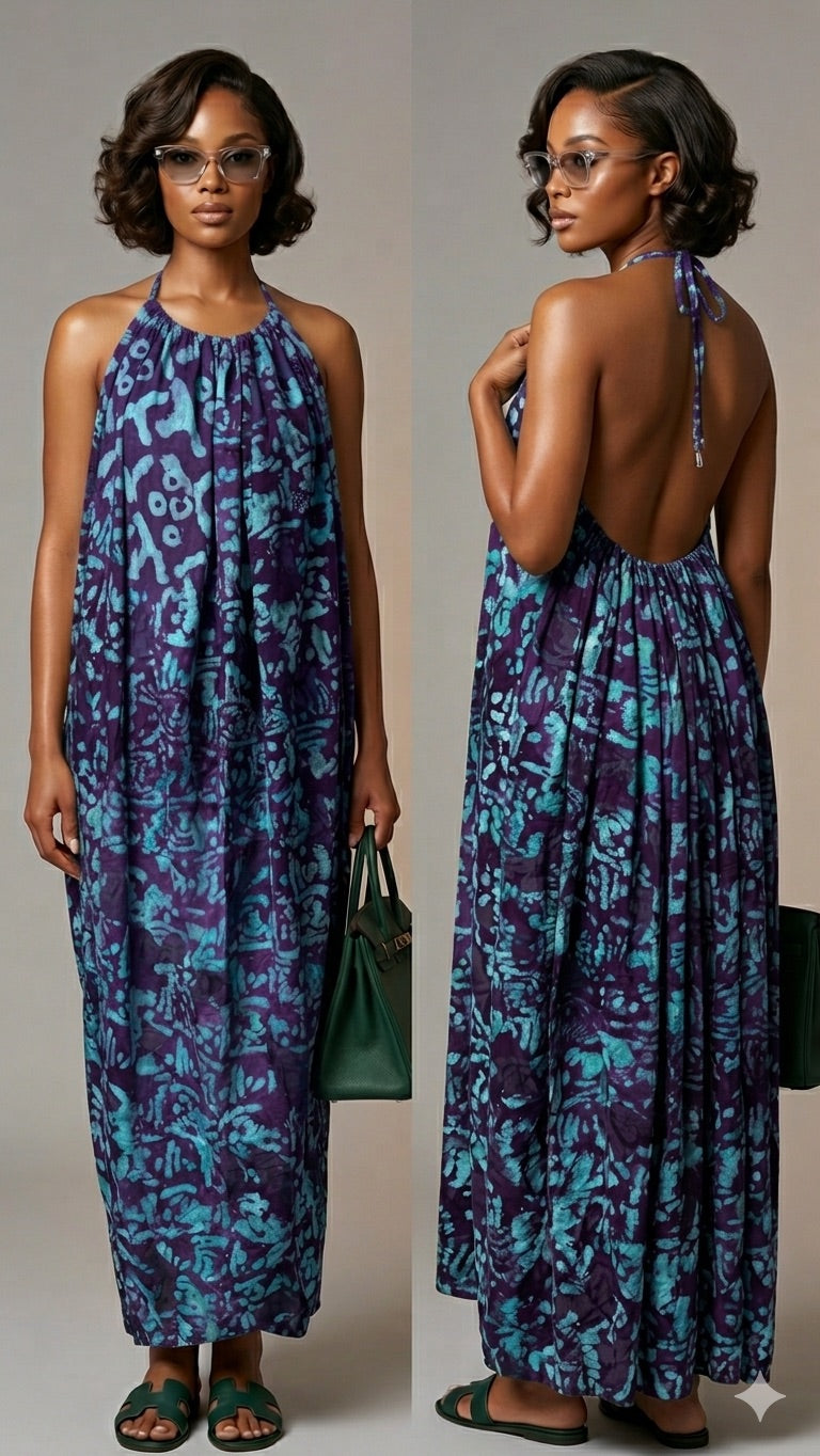 Adire Backless dress – Zema Closet