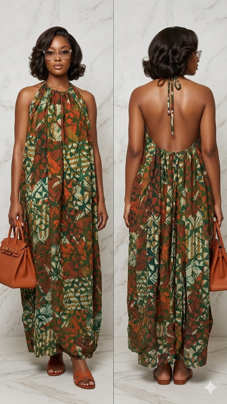 Adire Backless dress