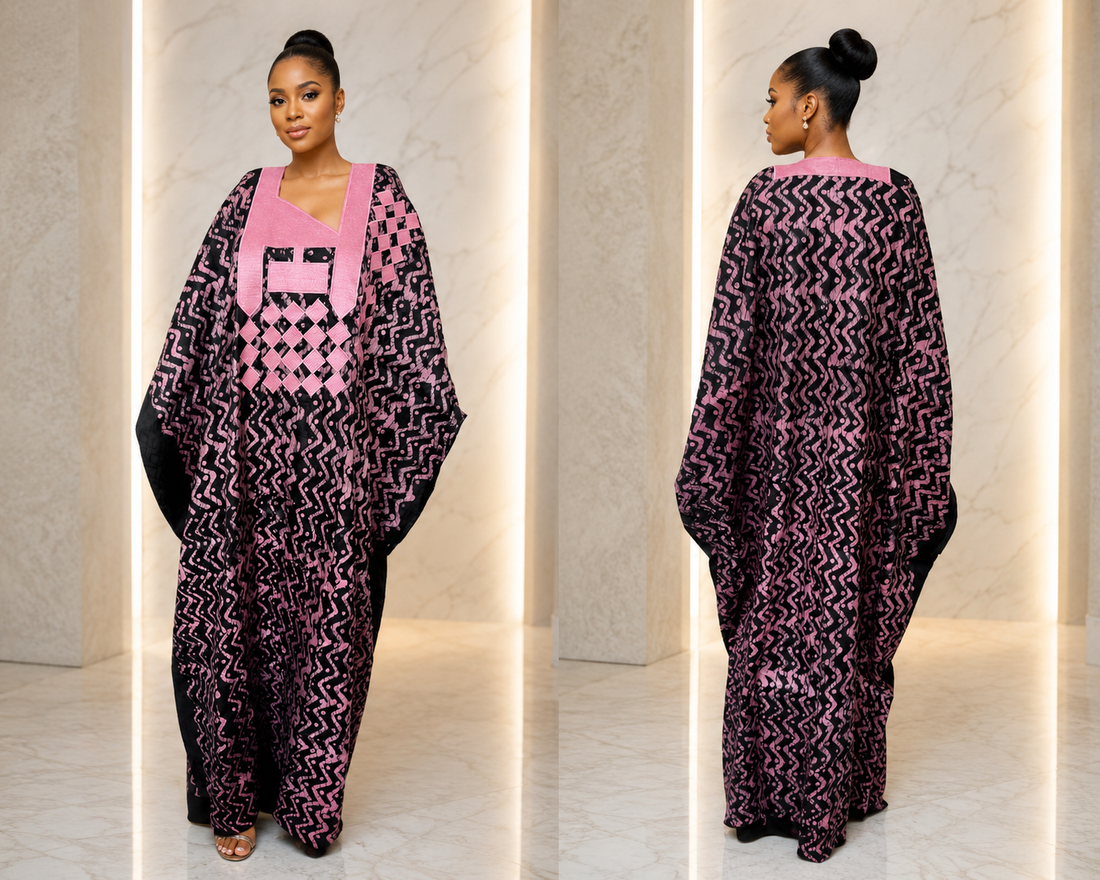 Adire Kaftan with Embroidery