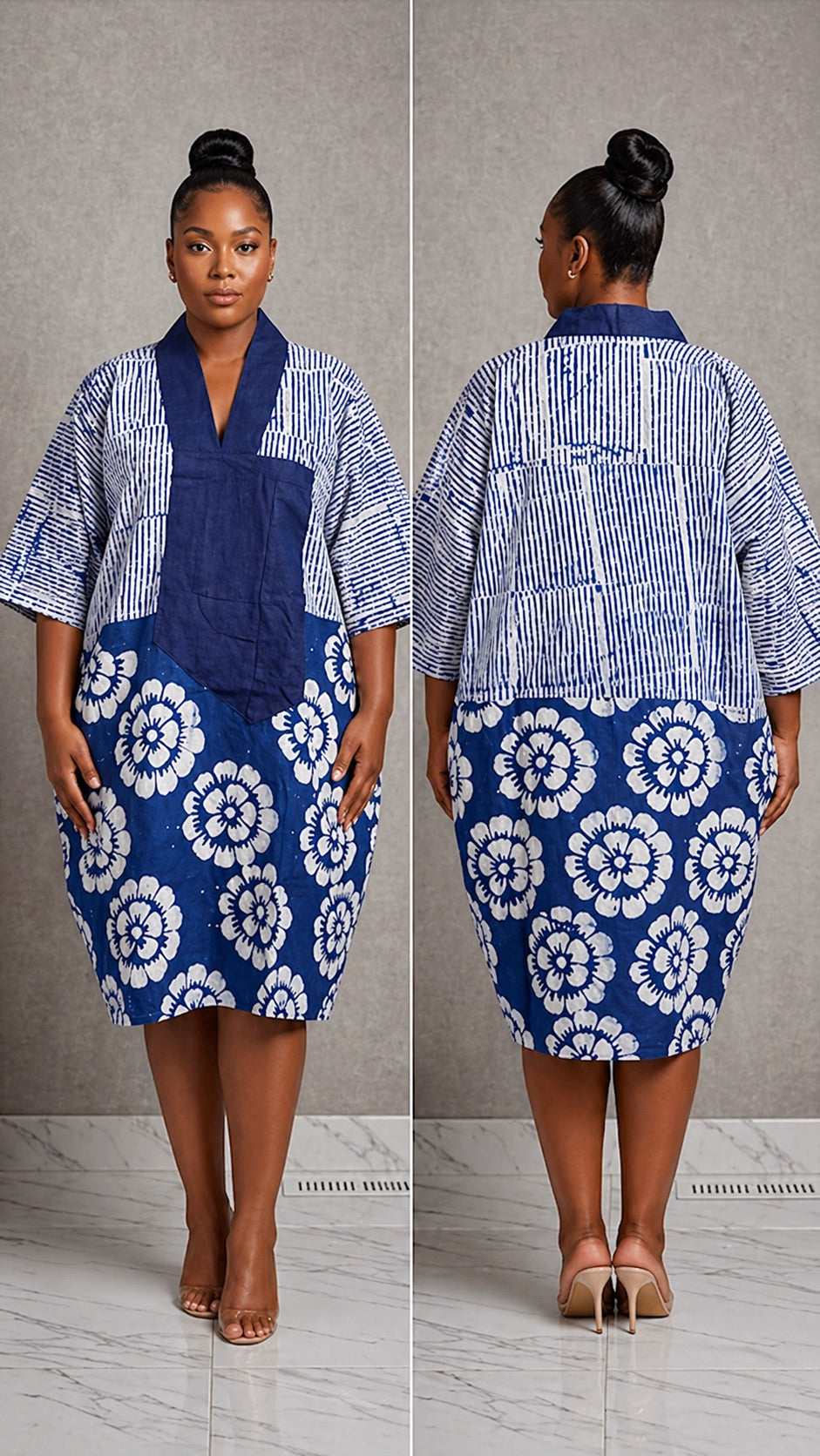 Adire Short Boubou