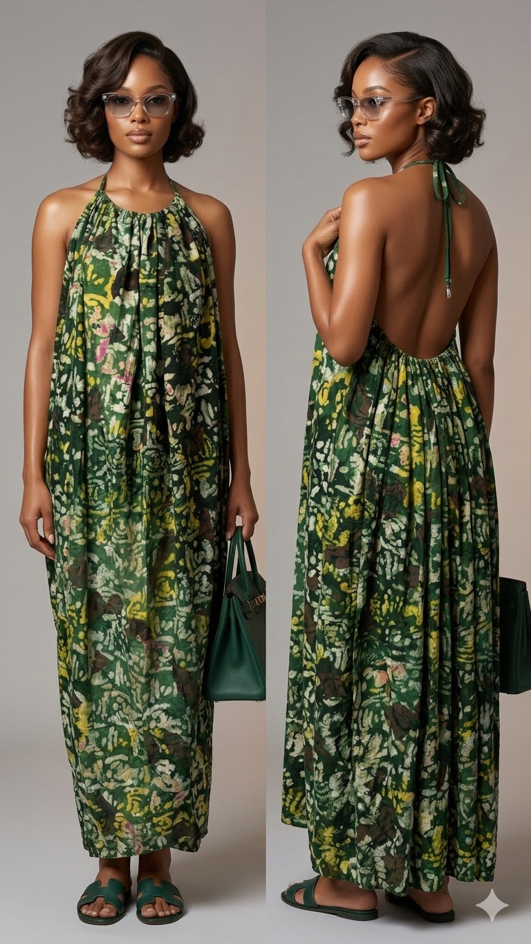 Adire Backless dress
