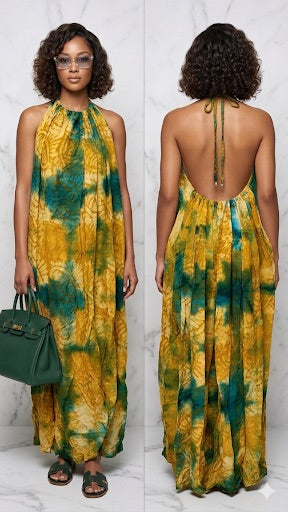 Adire Backless dress