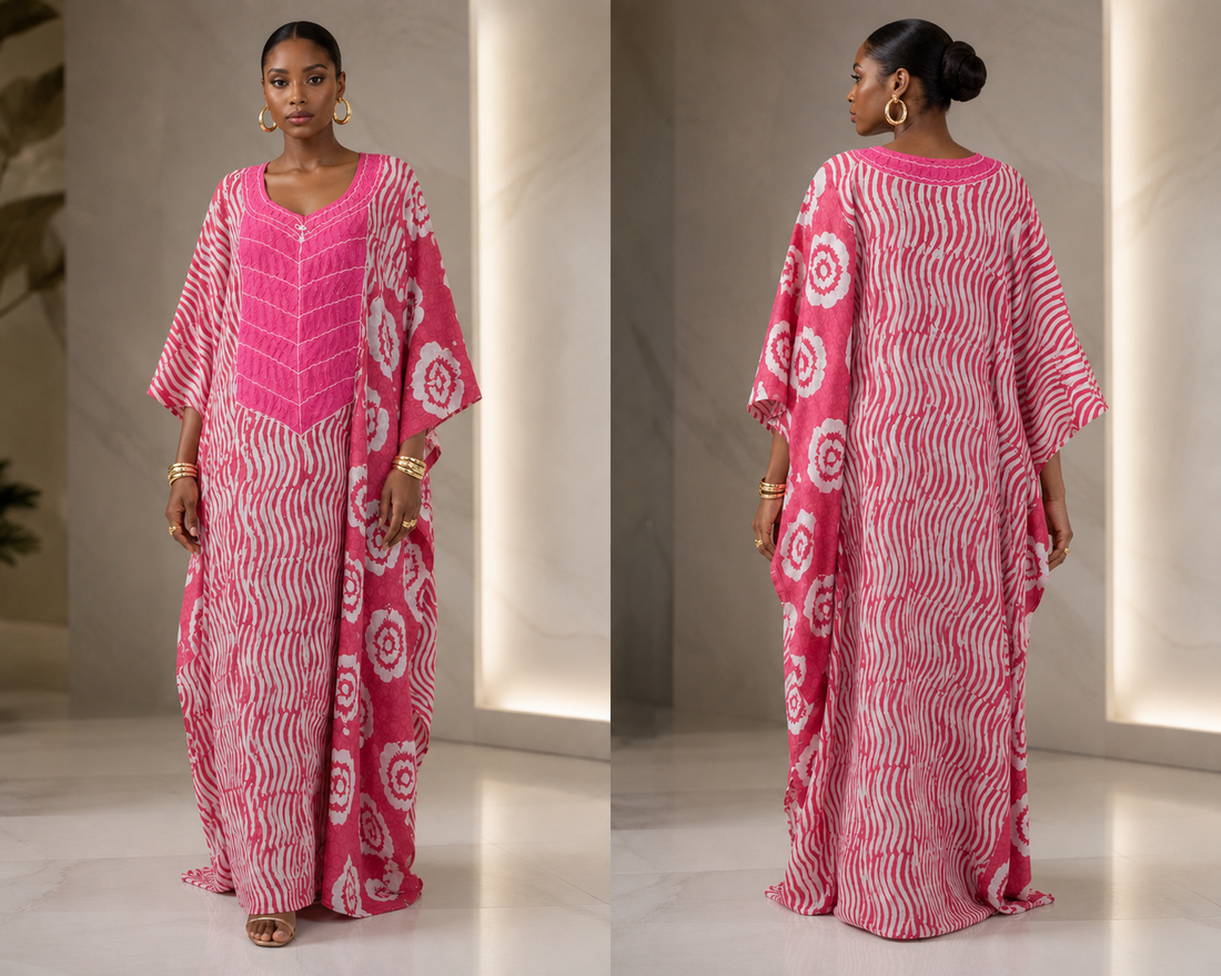 Embroidery Adire kaftan