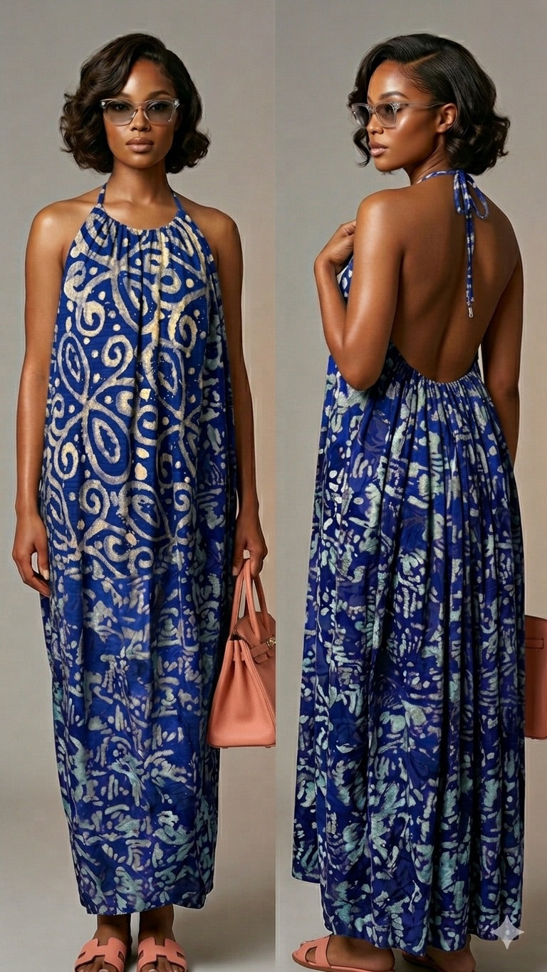 Adire Backless dress