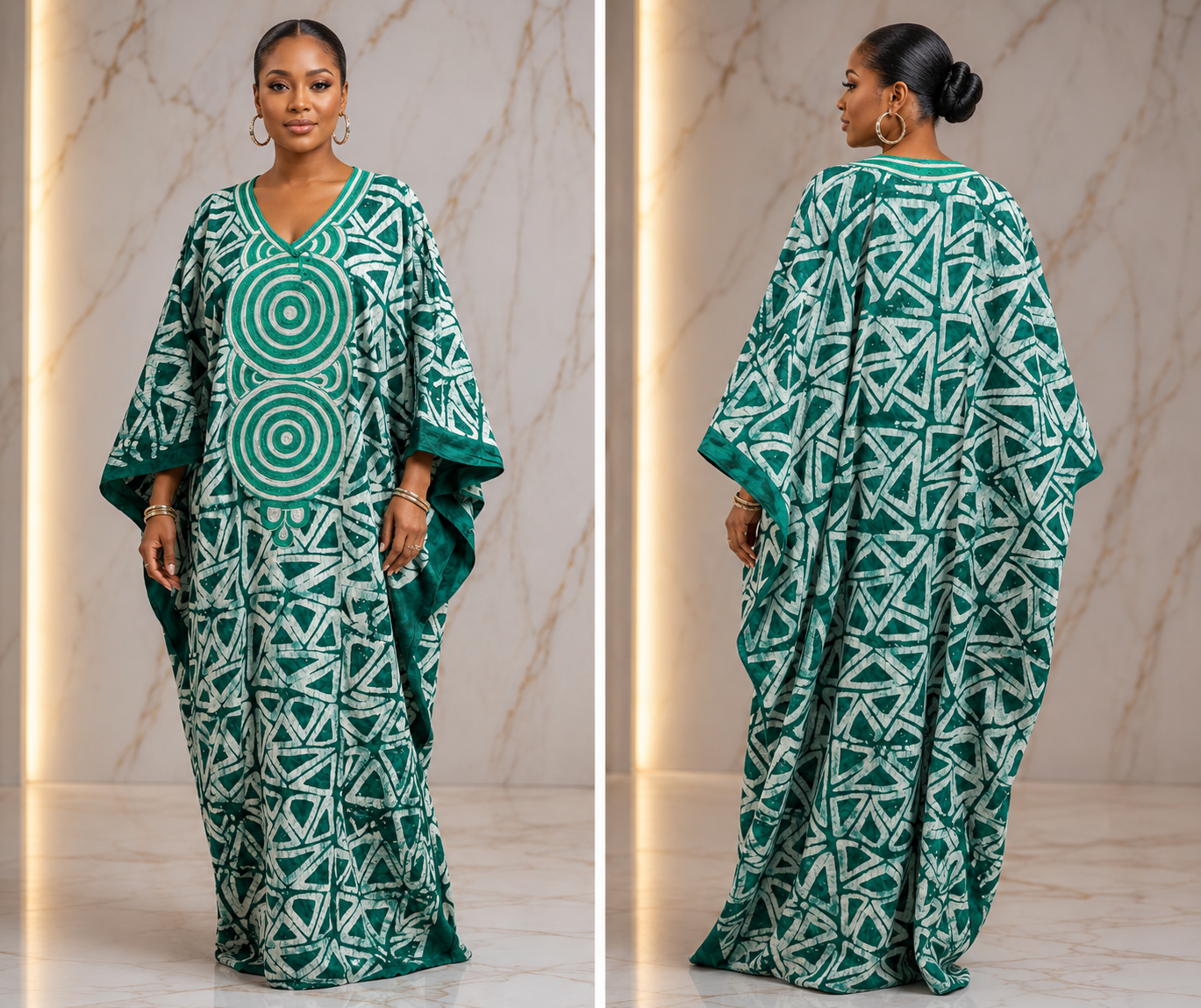 Embroidery Adire kaftan