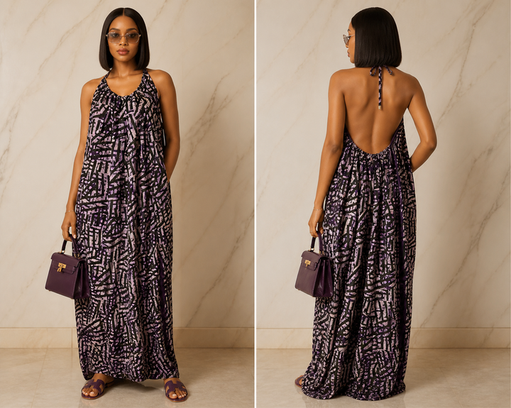 Adire Backless dress