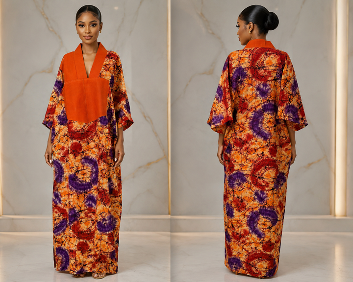 Ankara Boubou with Aso Oke