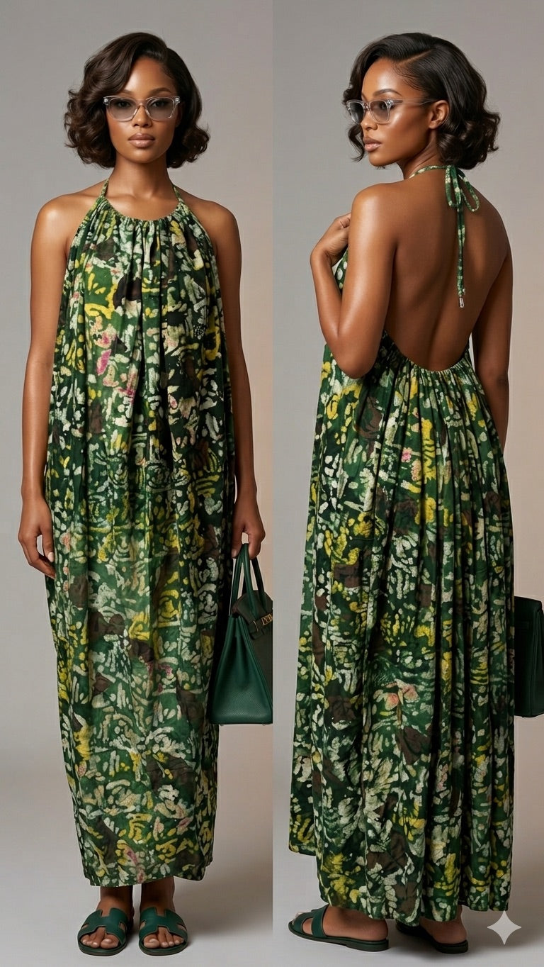 Adire Backless dress