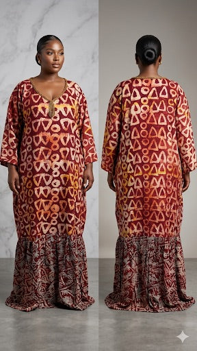 Beaded Adire Boubou