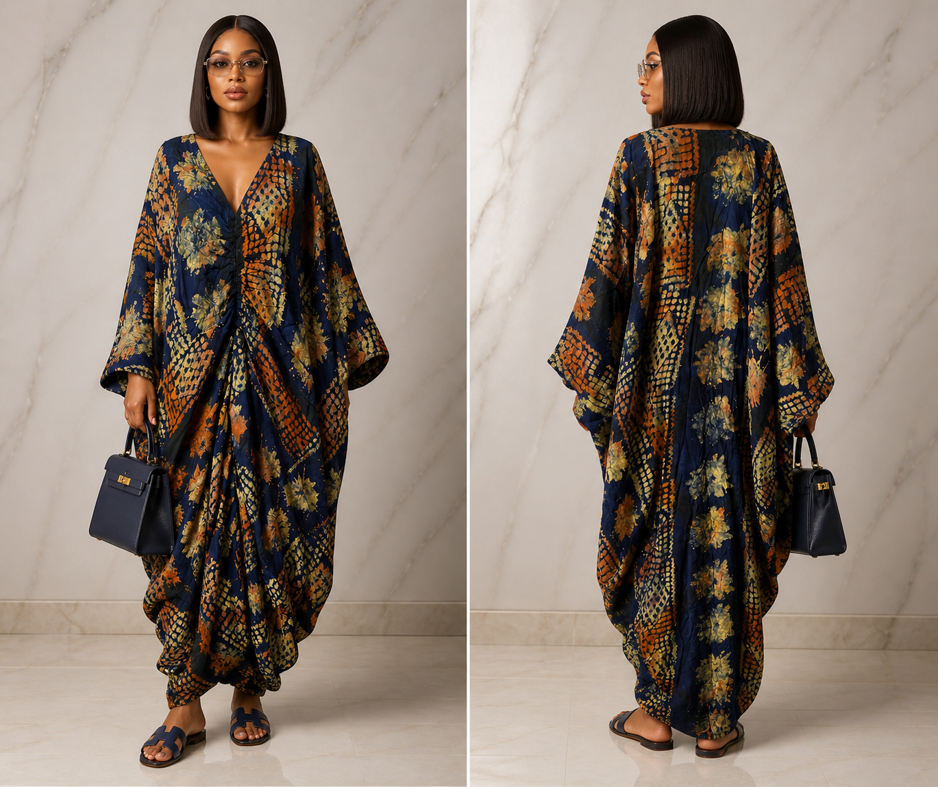 Adire Crepe Boubou