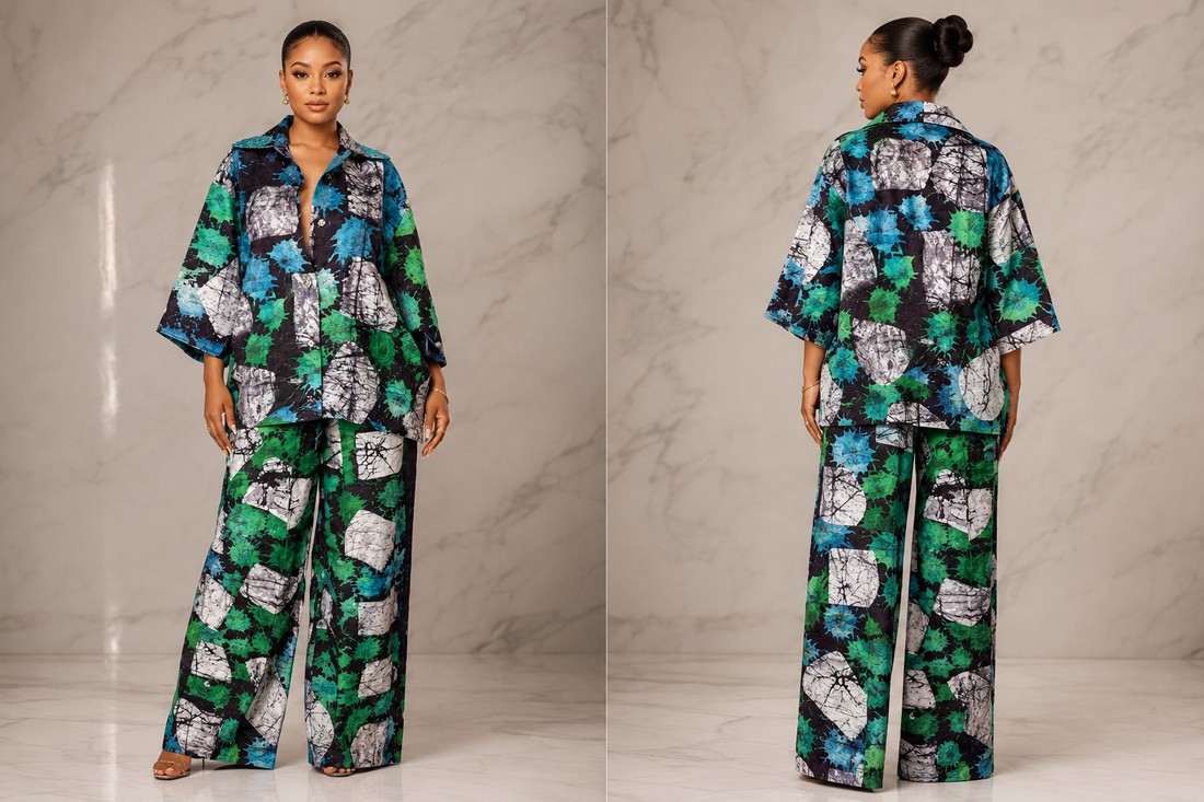 Adire Beaded Set