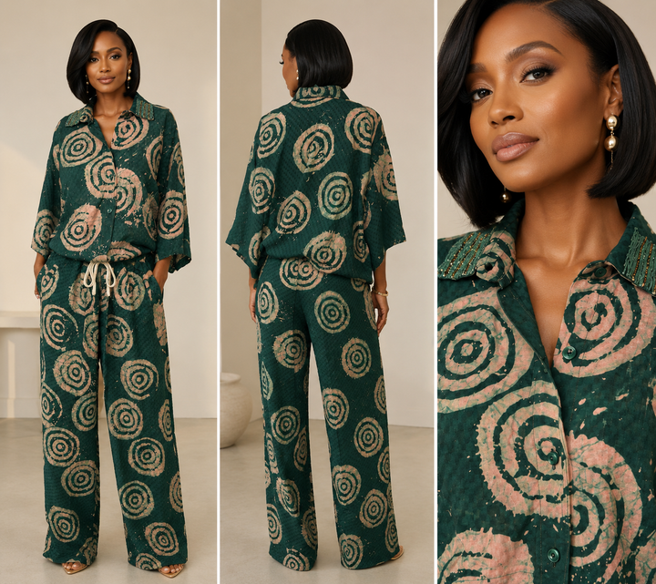 Adire Beaded Set