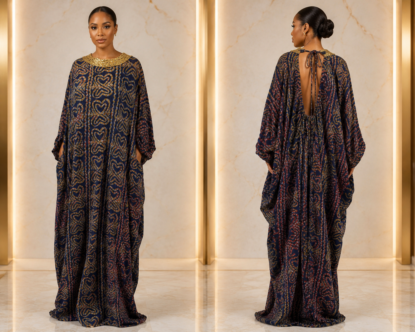 Adire Boubou open back