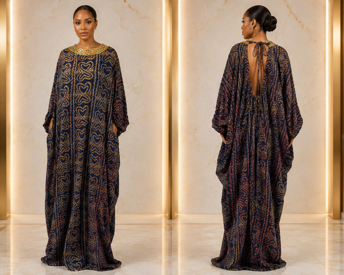 Adire Boubou open back