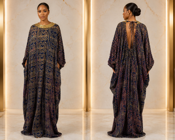 Adire Boubou open back
