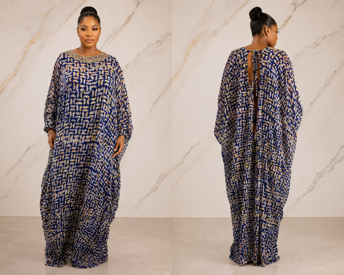 Adire Boubou open back