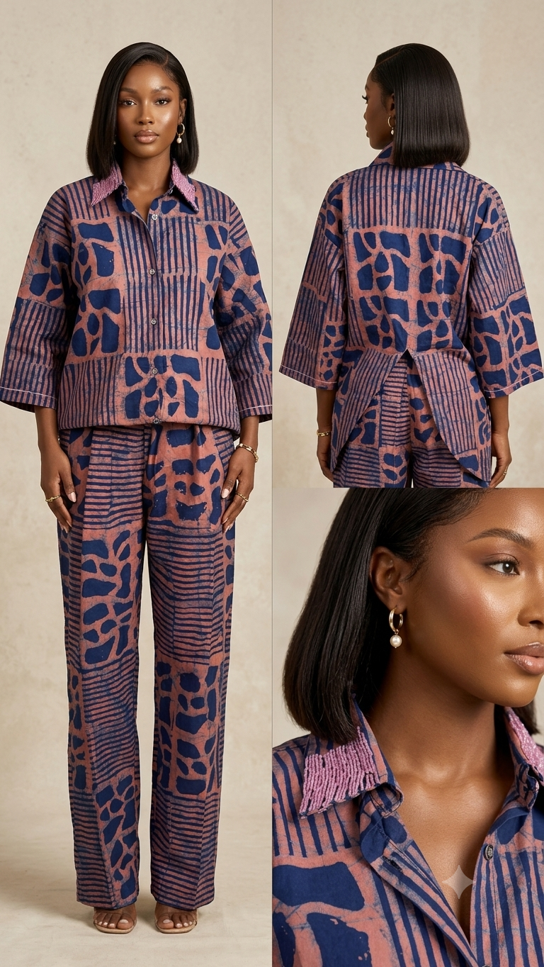 Adire Beaded Set