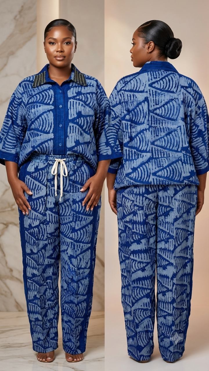 Adire Beaded Set