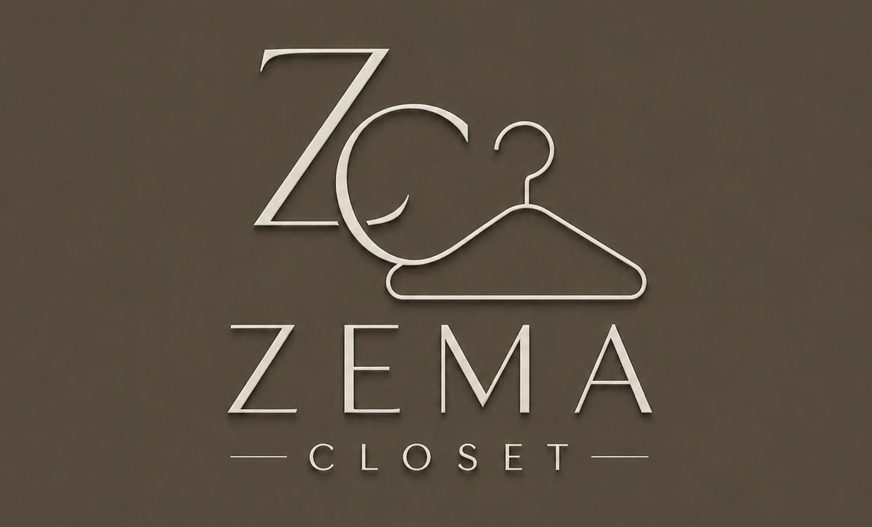 Zema Closet logo on a brown background